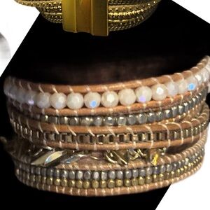 Copy - Vintage Nakamol and 2 additional Boho on Suede Wrap Style Bracelets